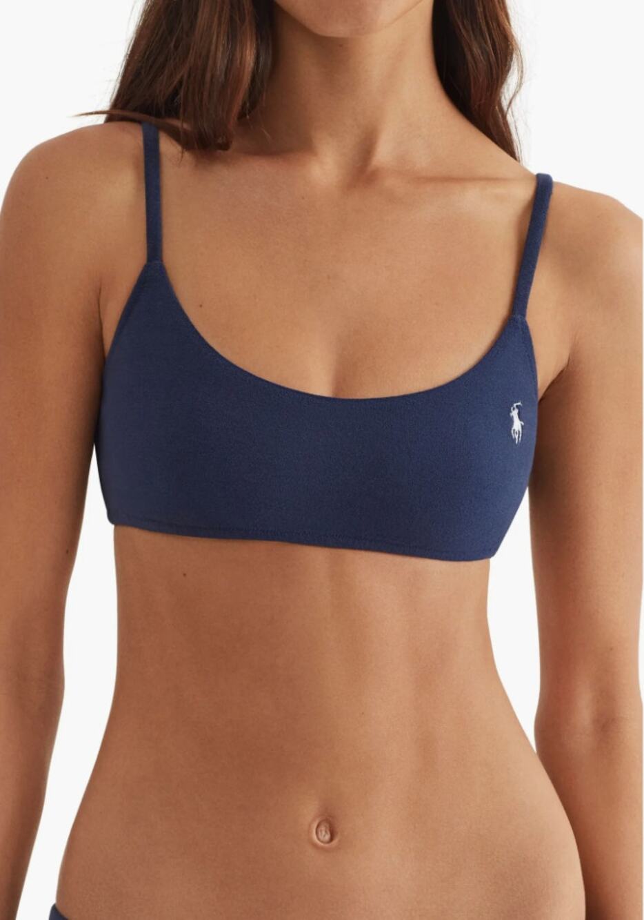 Polo Ralph Lauren Kennedy Bikini Top M NWOT Navy Blue Swim Suit Resort Beach